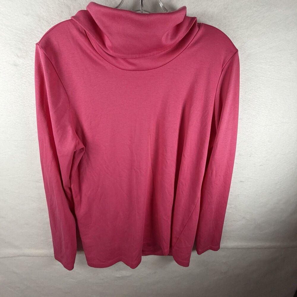 LL Bean Pink‎ Loose Turtleneck Long Sleeve 100% Supima Cotton Classic 90’s Sz L